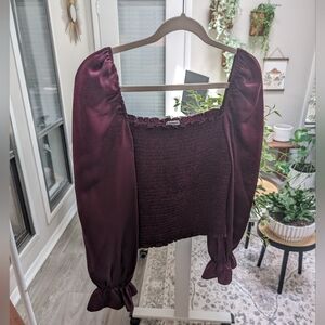 Reformation Chamomile Smocked Silk Top